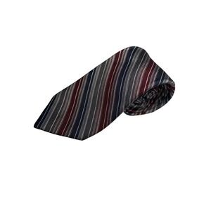 Oscar de la Renta Necktie Mens OS Burgundy Striped Vintage 80s 90s Silk Tie